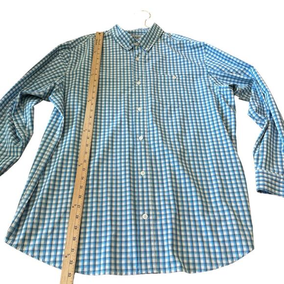 Duluth Trading Co. Button Down Shirt - White & Blue Checks, XL - Picture 5 of 6